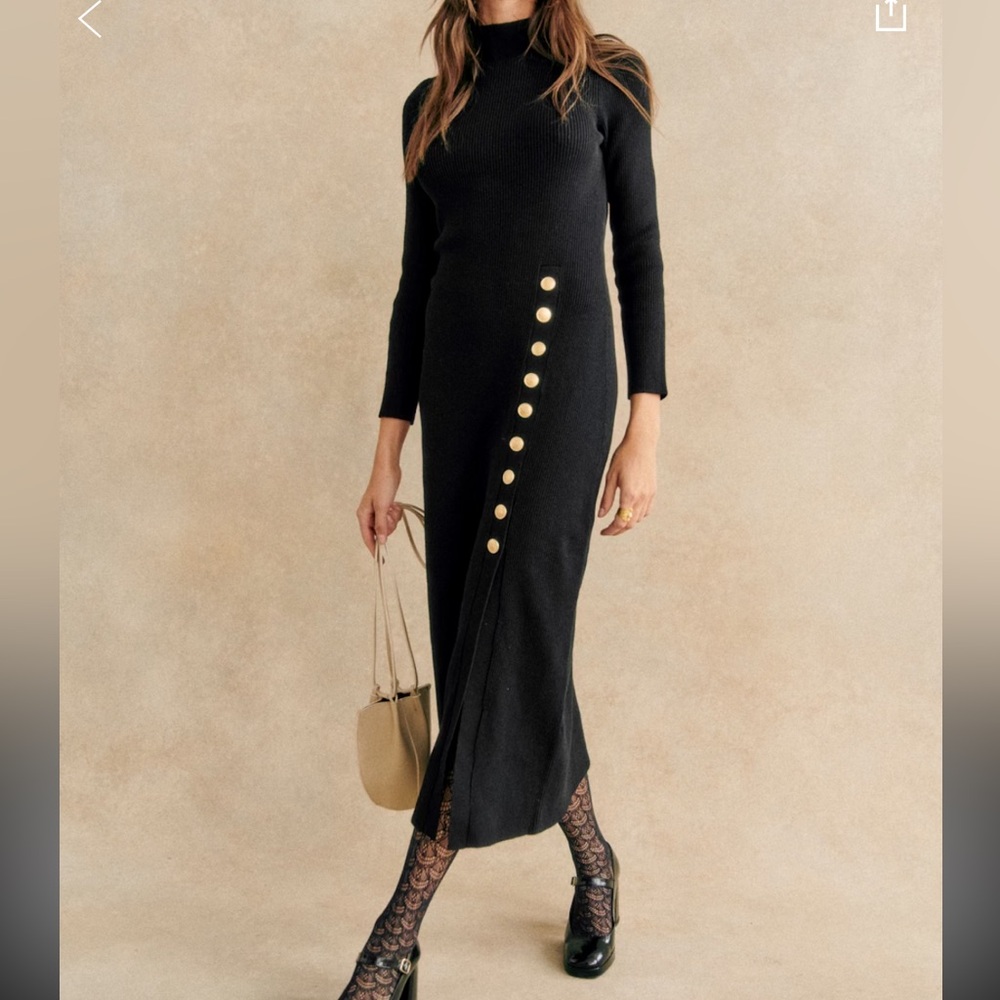 Sezane Harper Dress Black - Size XS